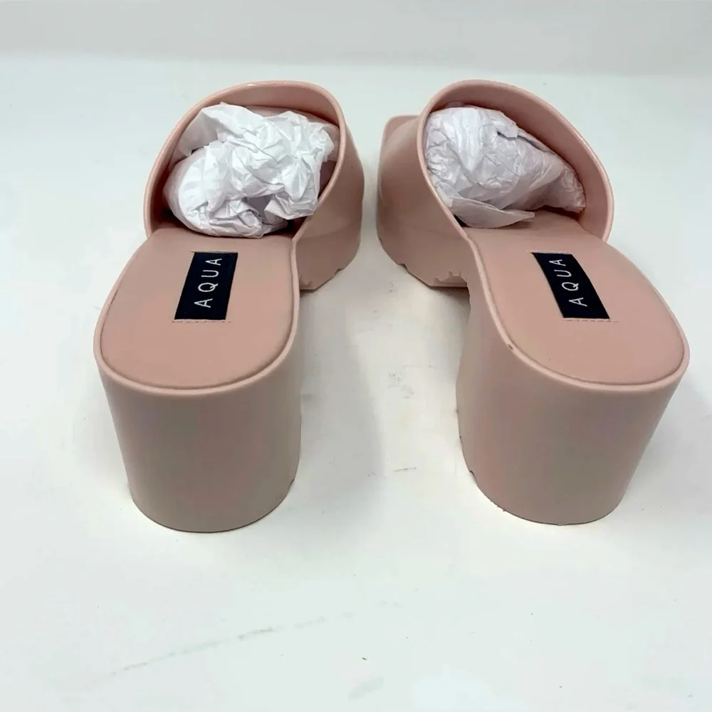 👡NIB Aqua Jelly Block Heel Slide Sandals👡 - Picture 6 of 9